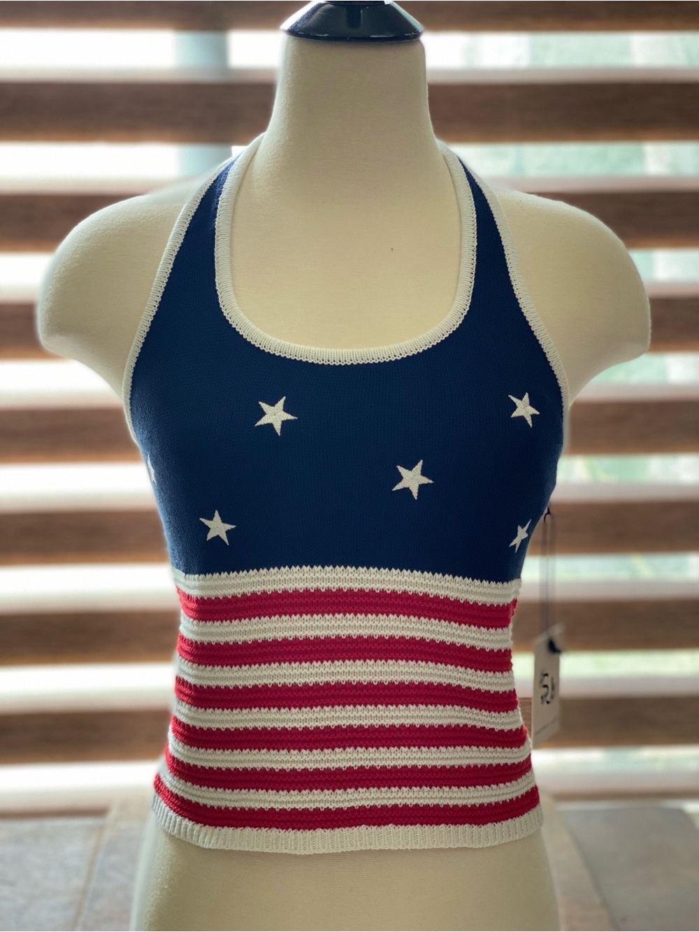 Sincerely Jules Classic Stars & Stripes Knit Halter top